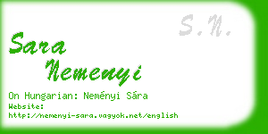 sara nemenyi business card